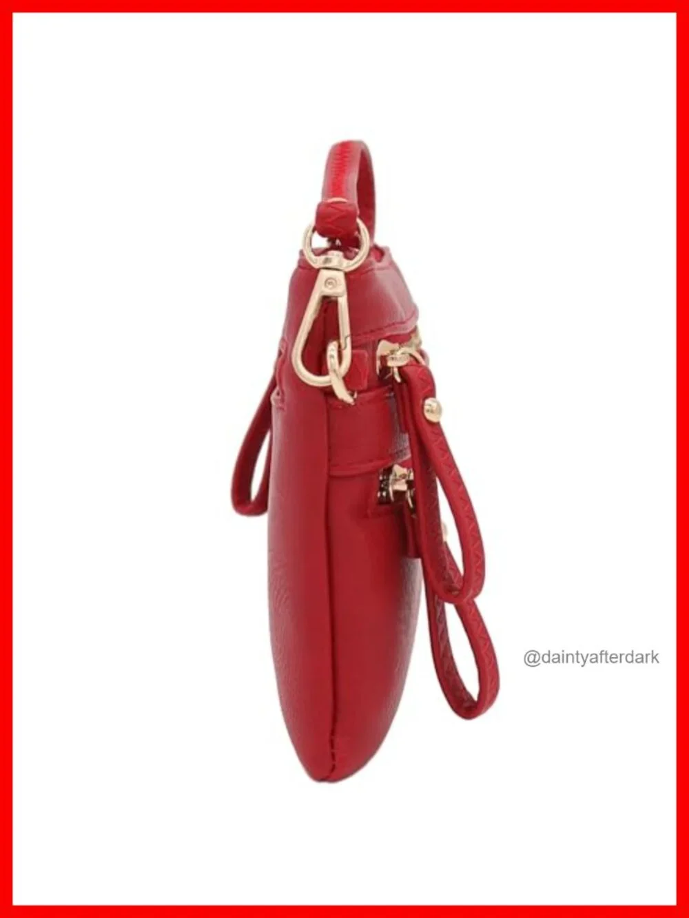 Faux Leather Small Wristlet Crossbody Bag with Wallet Pockets
